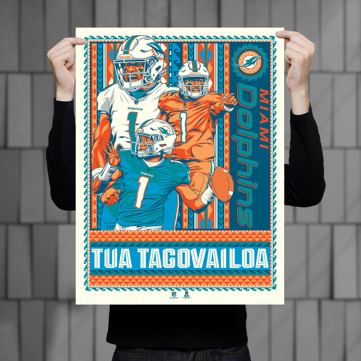 Tua Tagovailoa Miami Dolphins Football Shirt - Ink In Action