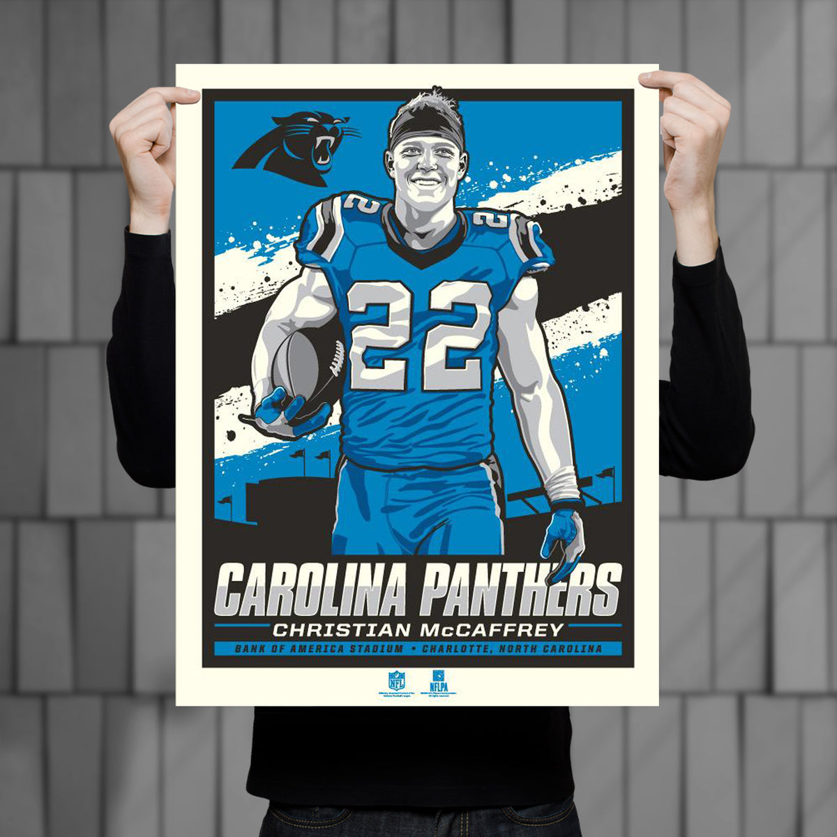 : Panthers Christian McCaffrey Autographed Framed Blue