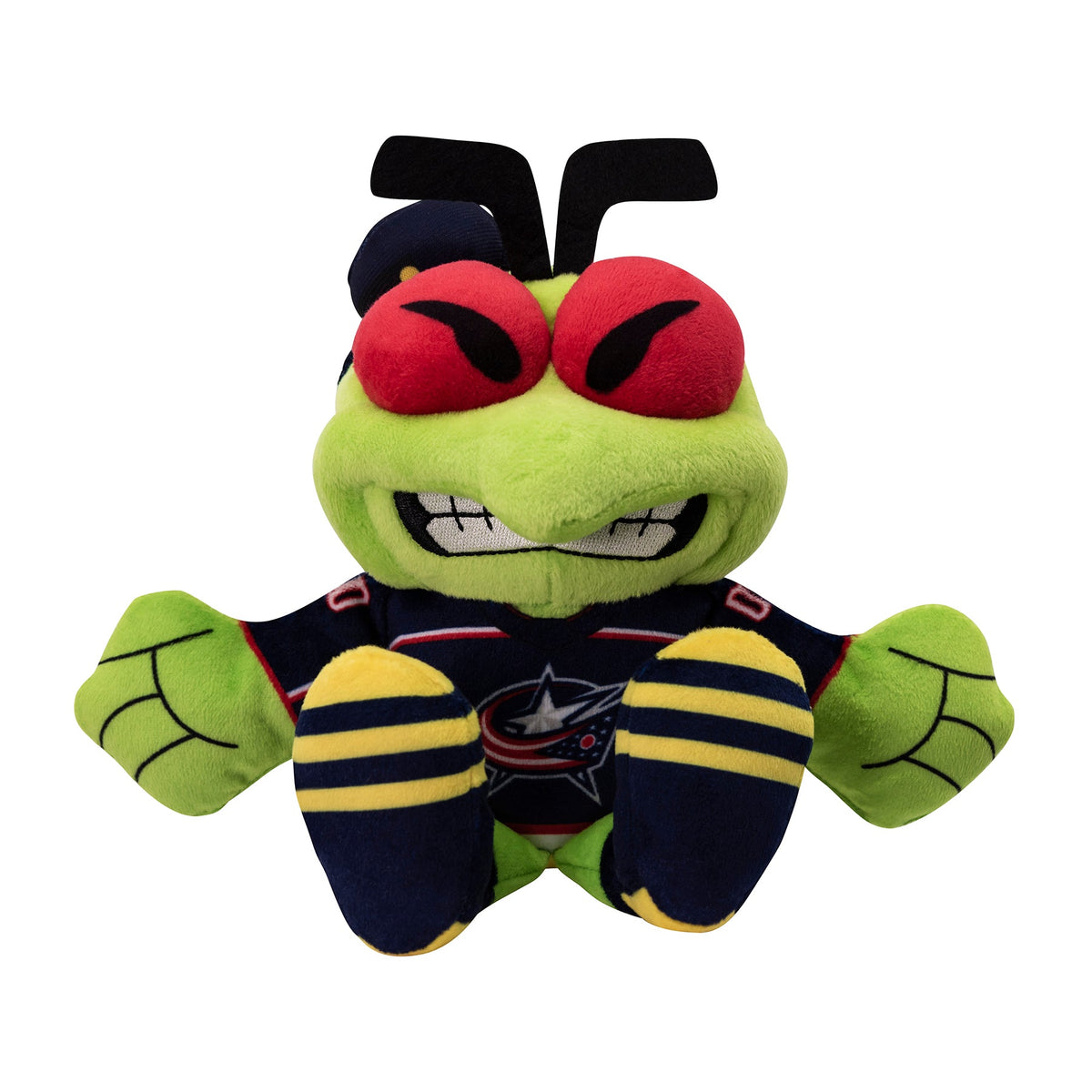 Brobee Green Striped Monster Plush Mascot With A Red Mouth