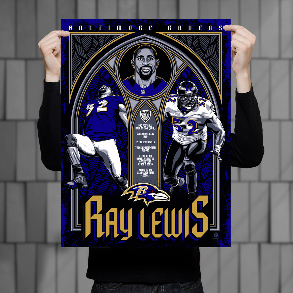 Baltimore Ravens Ray Lewis NFL Equipment Running 2003 Print Ad