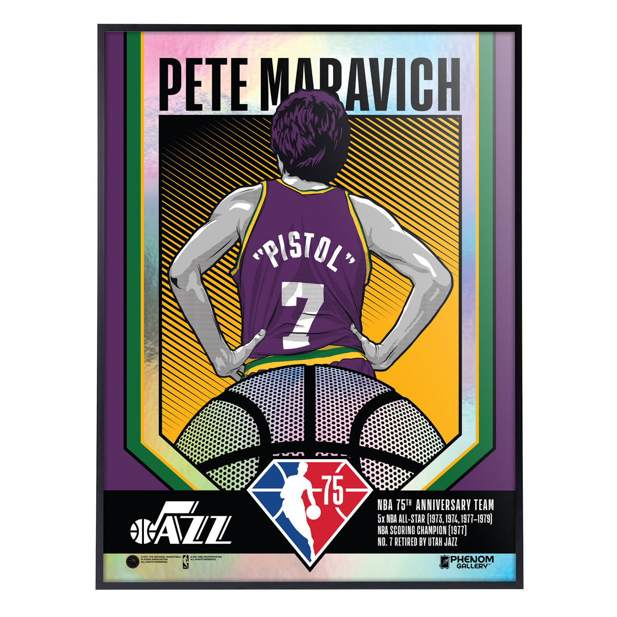 Phenom Gallery Utah Jazz 75th Anniversary Pistol Pete Maravich 18 x 2 –  Uncanny Brands Wholesale