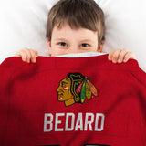 Sleep Squad Chicago Blackhawks Connor Bedard 60” x 80”  Raschel Plush Blanket