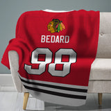 Sleep Squad Chicago Blackhawks Connor Bedard 60” x 80”  Raschel Plush Blanket