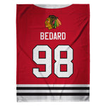 Sleep Squad Chicago Blackhawks Connor Bedard 60” x 80”  Raschel Plush Blanket