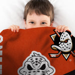 Sleep Squad Anaheim Ducks Wild Wing Mascot 60” x 80” Raschel Plush Blanket