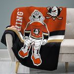 Sleep Squad Anaheim Ducks Wild Wing Mascot 60” x 80” Raschel Plush Blanket