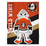 Sleep Squad Anaheim Ducks Wild Wing Mascot 60” x 80” Raschel Plush Blanket