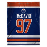 Sleep Squad Edmonton Oilers Connor McDavid 60” x 80”  Raschel Plush Blanket