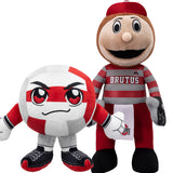 Bleacher Creatures Ohio State Buckeyes Bundle: Brutus 10" Plush & Buckeyes Volleyball Kuricha Plushie