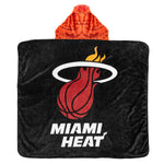 Sleep Squad Miami Heat Burnie 60” x 50” Hooded Raschel Throw Blanket