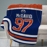 Sleep Squad Edmonton Oilers Connor McDavid 60” x 80”  Raschel Plush Blanket