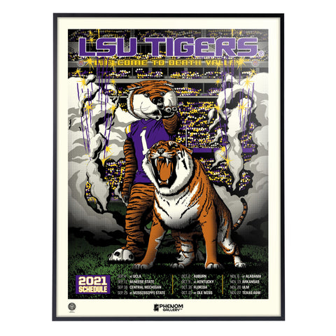 Phenom Gallery LSU 2021 Schedule 18" x 24" Deluxe Framed Serigraph