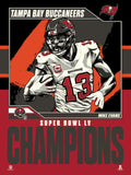 Phenom Gallery Tampa Bay Buccaneers Super Bowl LV Mike Evans Champs 18"x 24" Serigraph