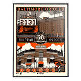 Phenom Gallery Baltimore Orioles Camden Yards 30th Anniversary 18" x 24" Deluxe Framed Serigraph