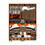 Phenom Gallery Baltimore Orioles Camden Yards 30th Anniversary 18" x 24" Deluxe Framed Serigraph