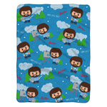 Sleep Squad Bob Ross 60” x 80” Raschel Plush Blanket